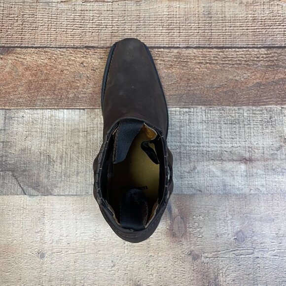 Men's Genuine Leather Biker Brown Ankle Boots Handmade in Mexico Half Boots - Picture 5 of 7